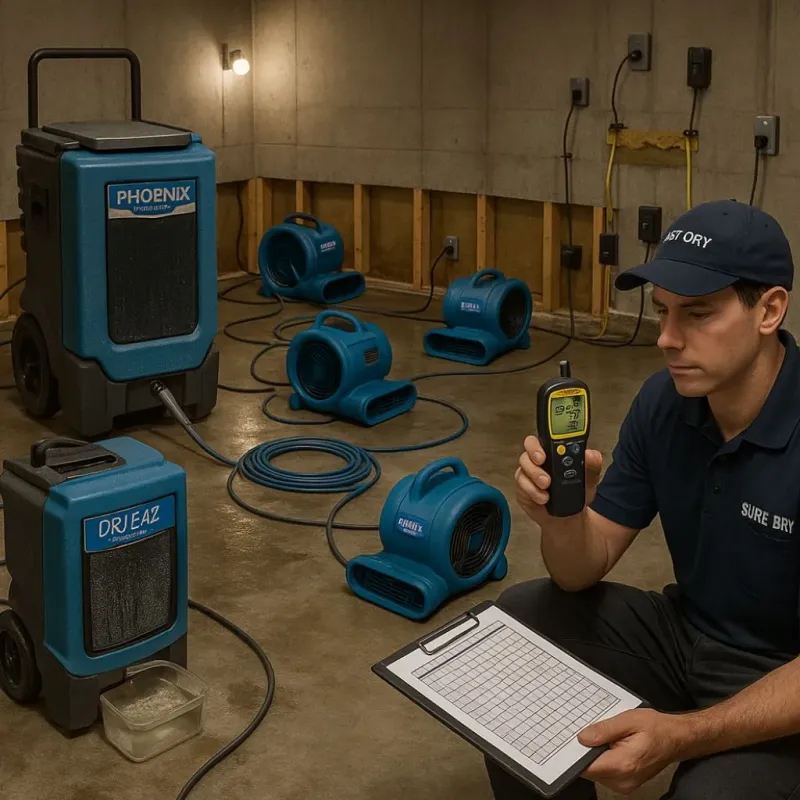 Structural Drying and Dehumidification process in Shoreline, WA